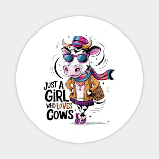 In this vibrant and whimsical 4k vector illustration, a delightful cow character exudes infectious charm(1) Magnet